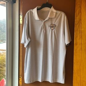 Nike Golf XL white w Black stripes, dry-fit, The Summit WV, excellent condition